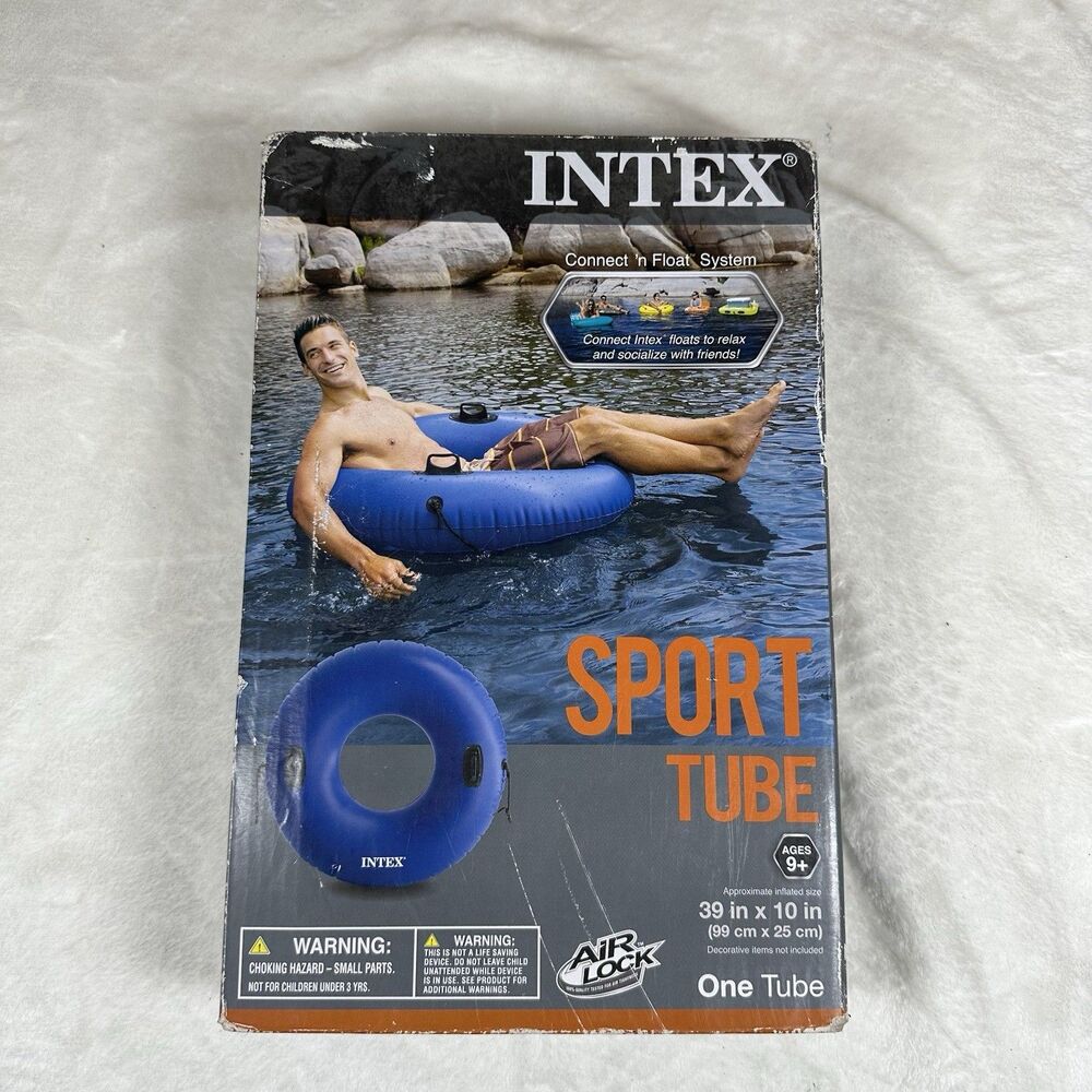 Intex Sport Tube 39x10 Connect N Float Inflatable Pool Float Blue One Tube
